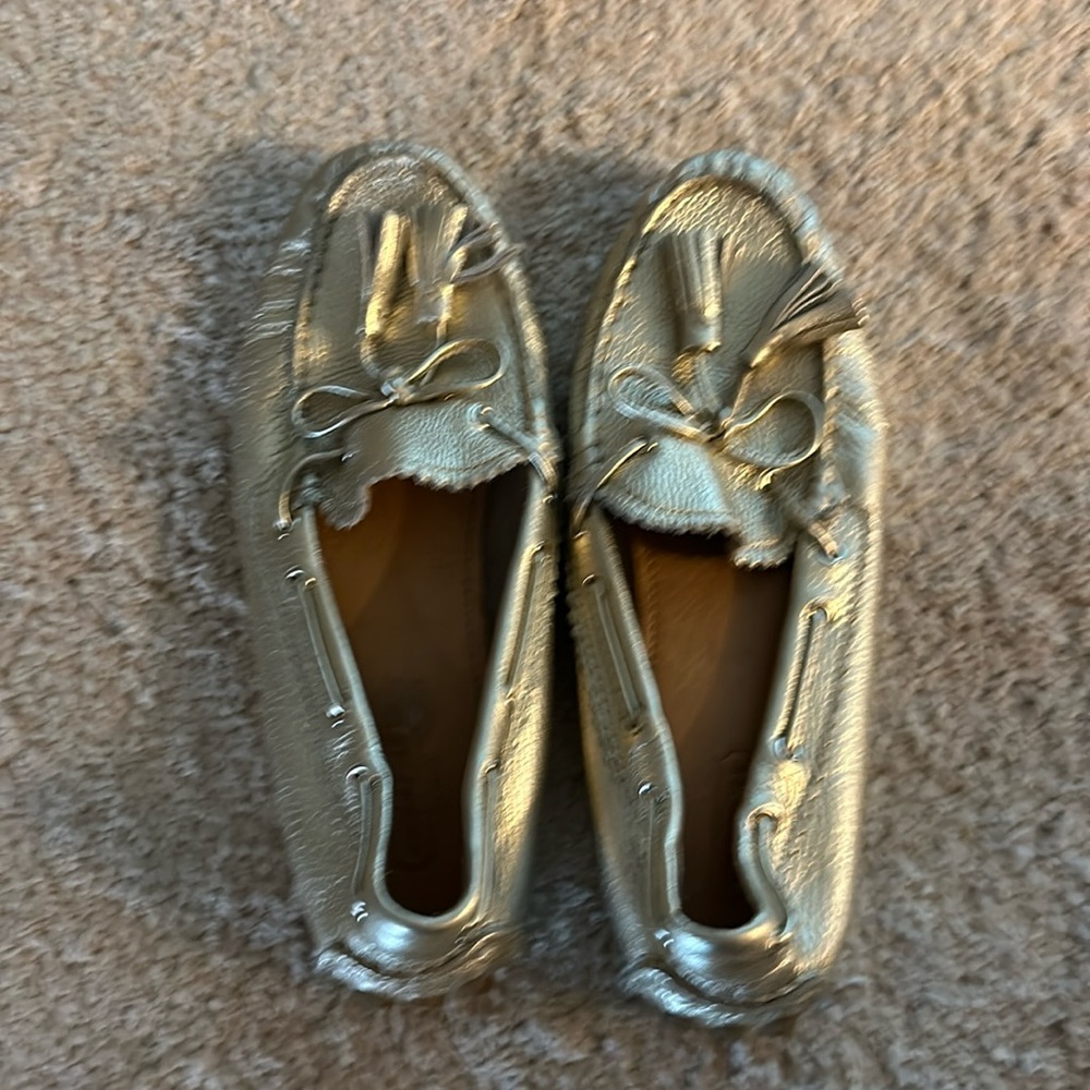 New Vintage 90’s Coach Metallic Gold Nadia Driving Loafers SZ: 6